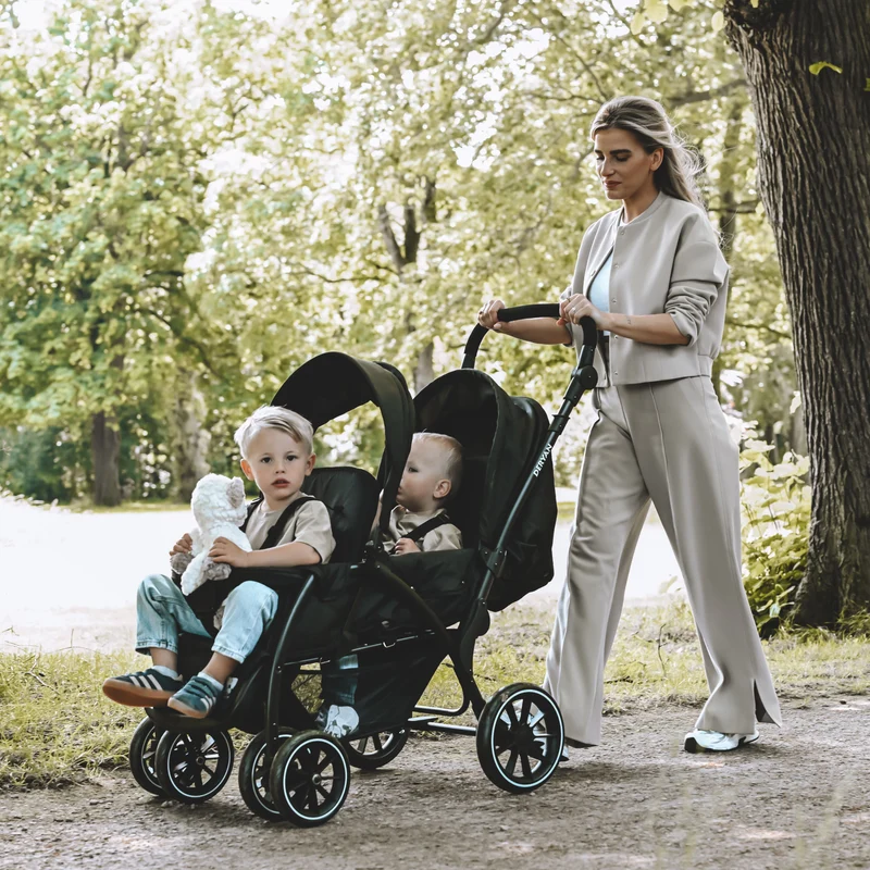 DERYAN Luxe Elena Doppelbuggy - Schwarz