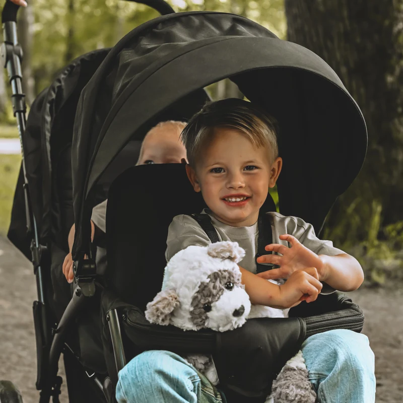 DERYAN Luxe Elena Doppelbuggy - Schwarz