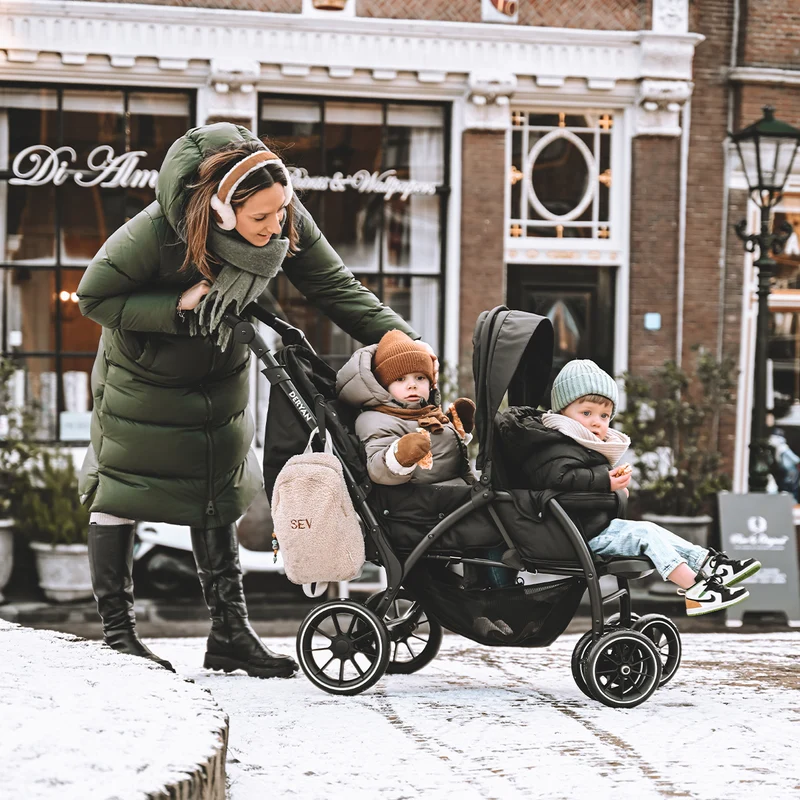 DERYAN Luxe Elena Doppelbuggy - Schwarz