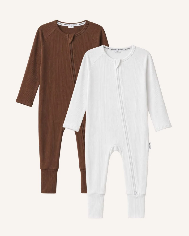BABYGO® Schlafanzug mit Reißverschluss | 2er-Pack