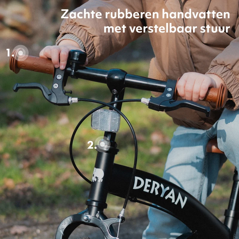 Luxus Kinderfahrrad 12 Zoll - 3 in 1 - Laufrad Schwarz
