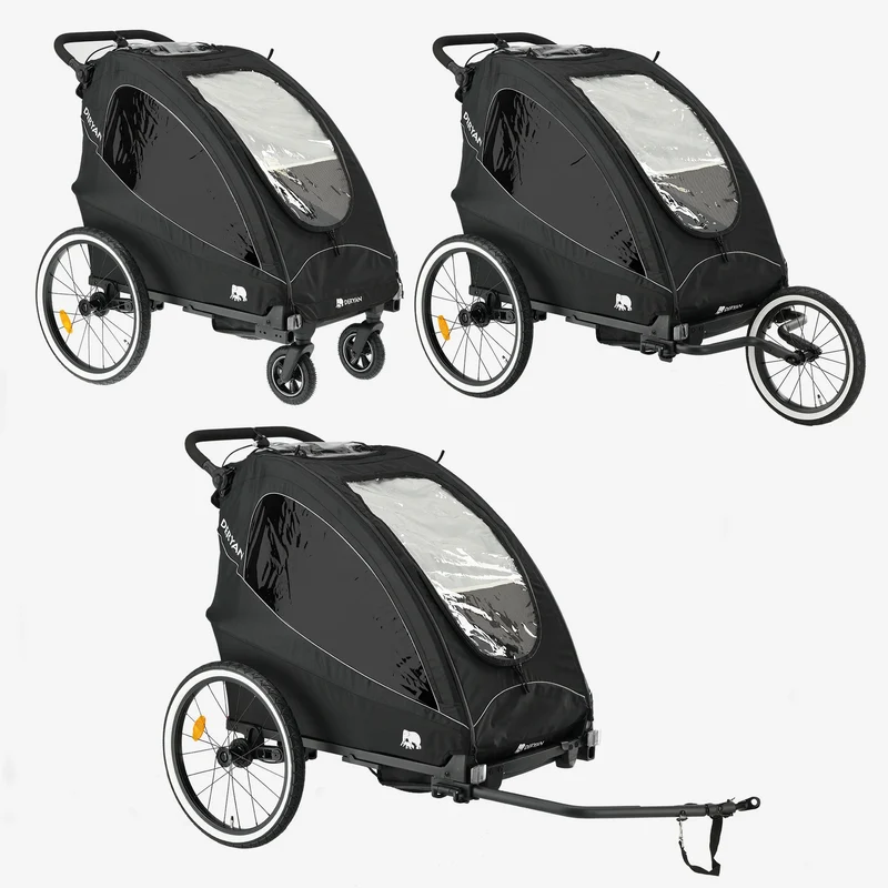 Deryan – Kinderwagen – Jogging-Kinderwagen Schwarz