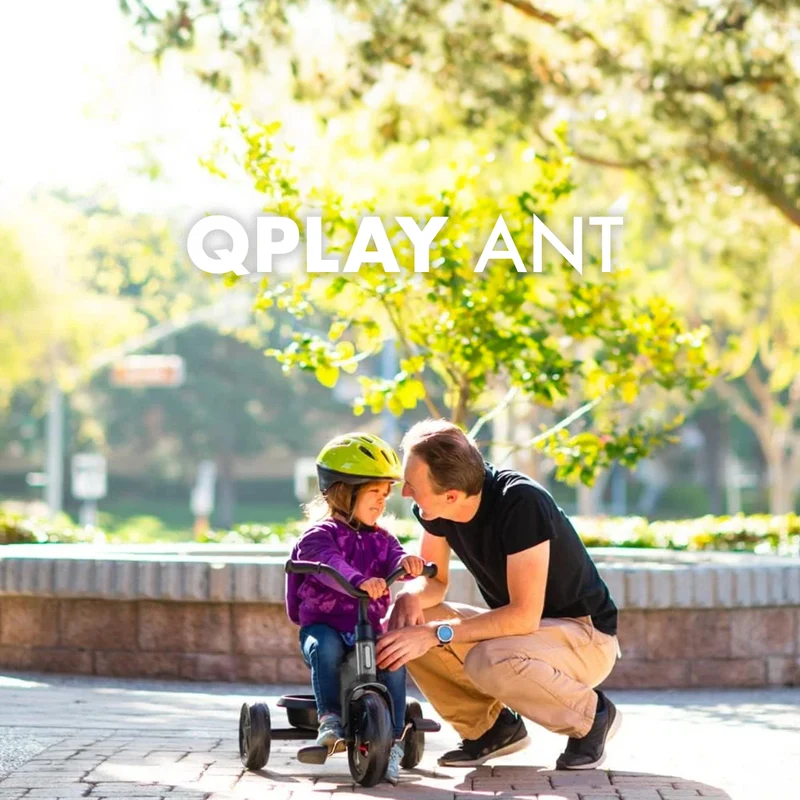 Qplay Ant Dreirad mit Schiebestange - Grau