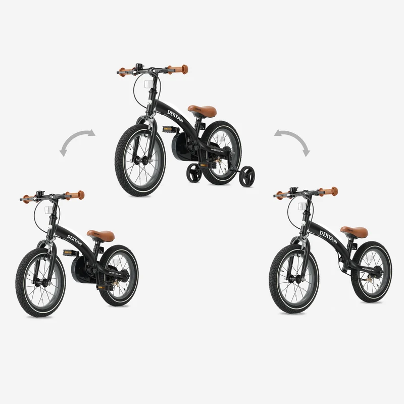 Luxus Kinderfahrrad 14 Zoll - 3 in 1 - Balance Fahrrad