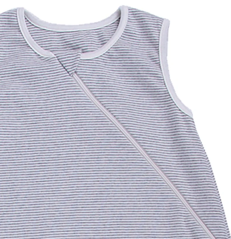 Popolini BW Sommerschlafsack GOTS einlagig Streifen grau