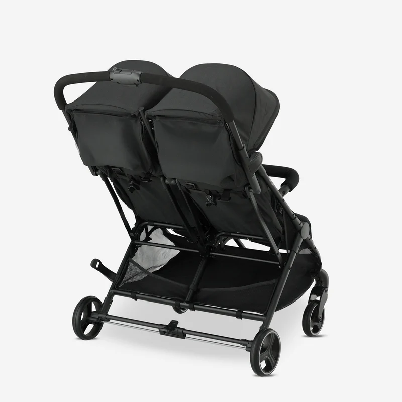 Mooiys Tess Twin Duo Kinderwagen – inklusive Regenschutz – inklusive Tragetasche – Schwarz