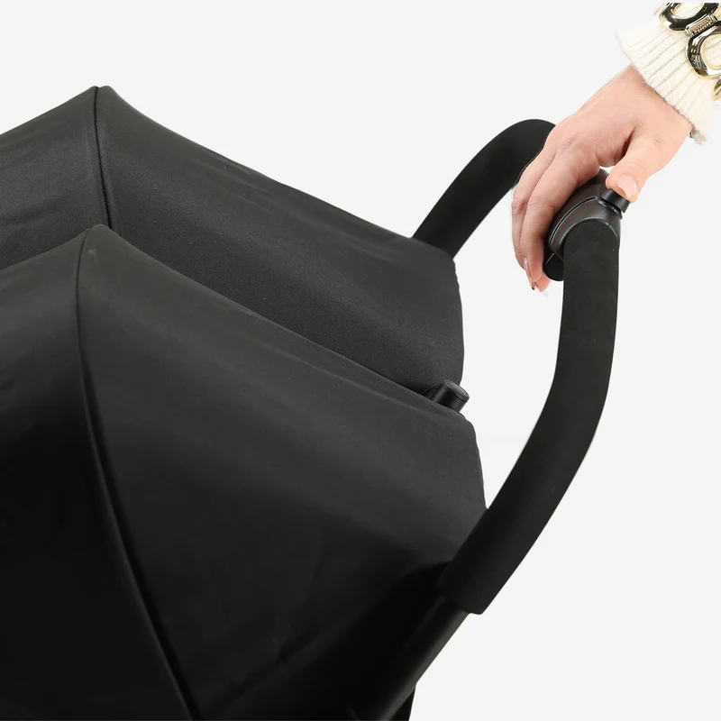 Mooiys Tess Twin Duo Kinderwagen – inklusive Regenschutz – inklusive Tragetasche – Schwarz