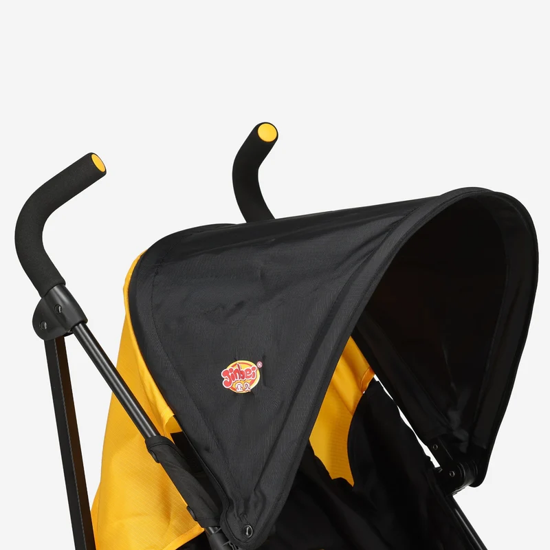 Regenschirm-Kinderwagen – Verstellbarer Kinderwagen – Bis zu 15 kg – Grau/Gelb