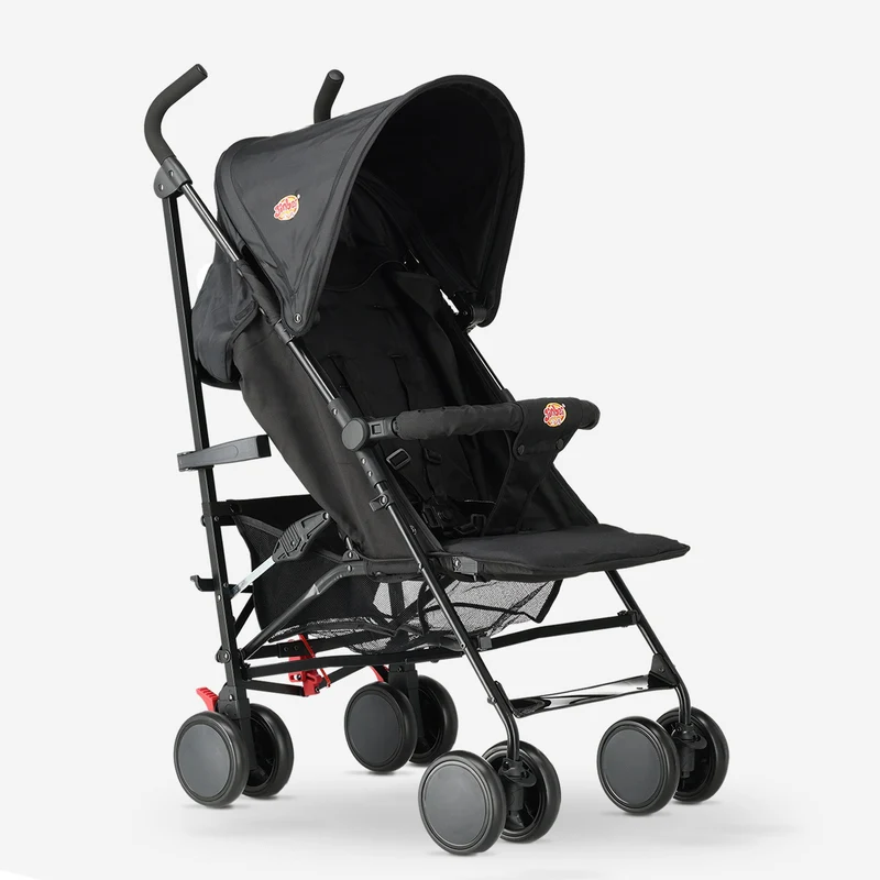 Regenschirm-Kinderwagen – Verstellbarer Kinderwagen – Bis zu 15 kg – Schwarz