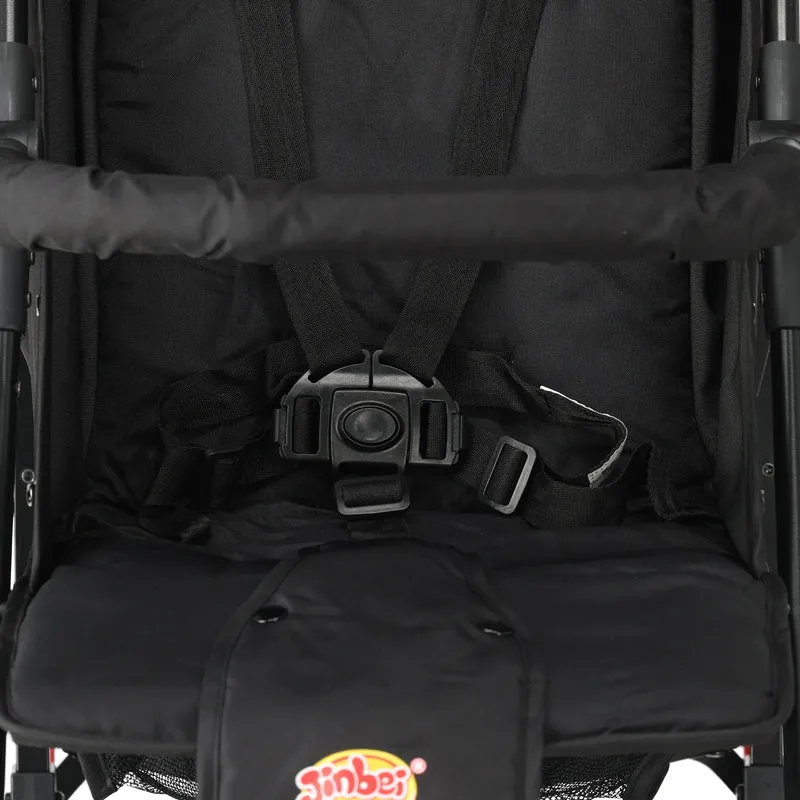 Regenschirm-Kinderwagen – Verstellbarer Kinderwagen – Bis zu 15 kg – Schwarz