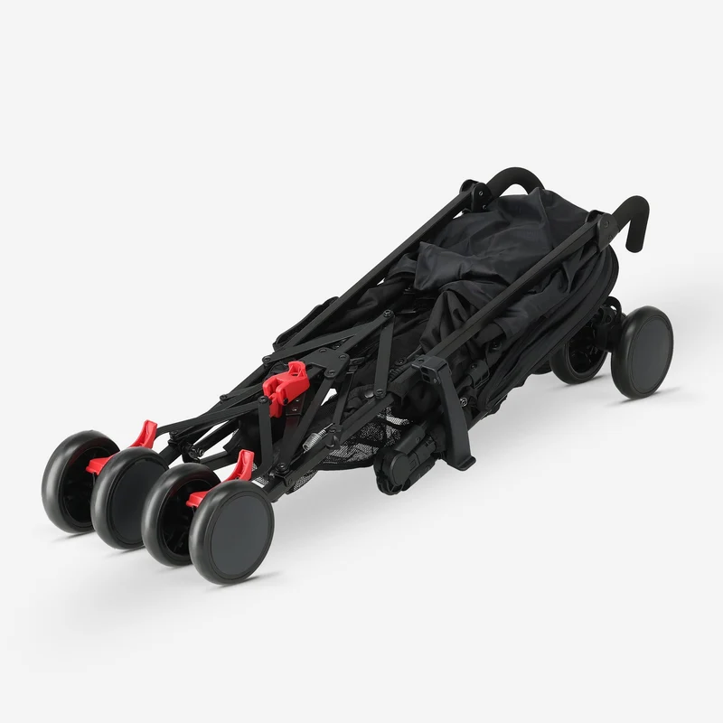 Regenschirm-Kinderwagen – Verstellbarer Kinderwagen – Bis zu 15 kg – Schwarz