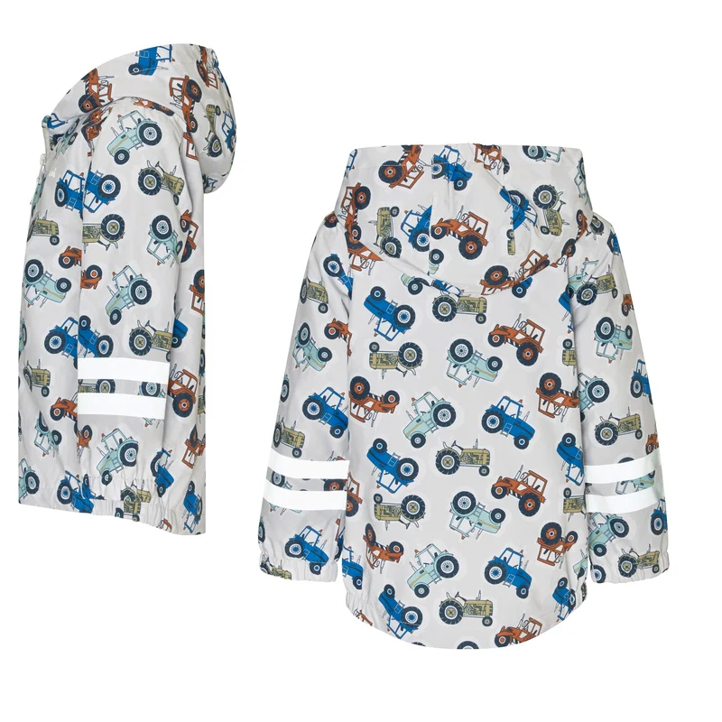 Playshoes Kinder Regenjacke Traktor Grau