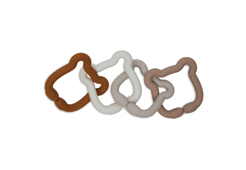 Jollein Baby Änhänger Ringe Silikon - Teddy Bear Bunt