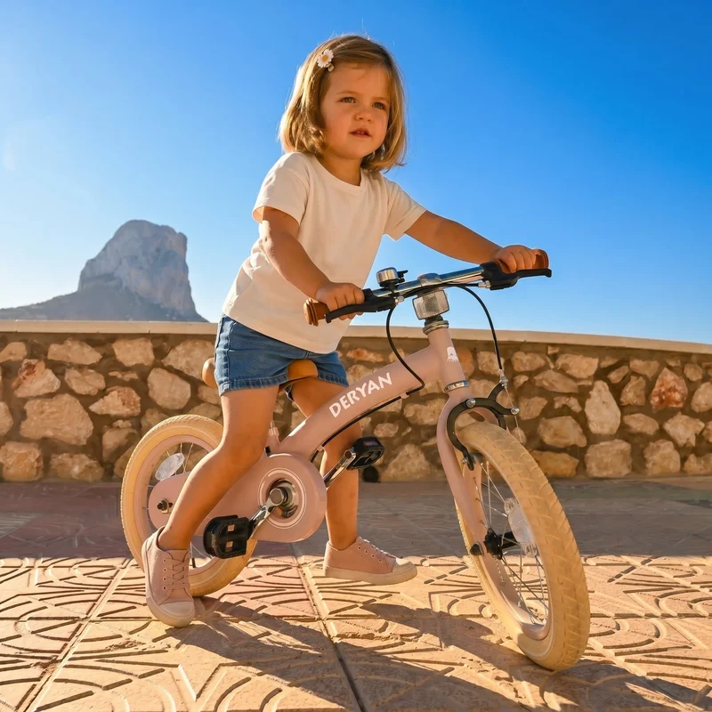 Luxus Kinderfahrrad 12 Zoll - 3 in 1 - Laufrad Rosa