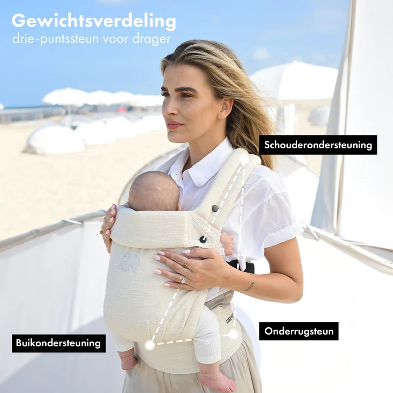 Amora Babytrage Agus Oat in Leinen Nougat