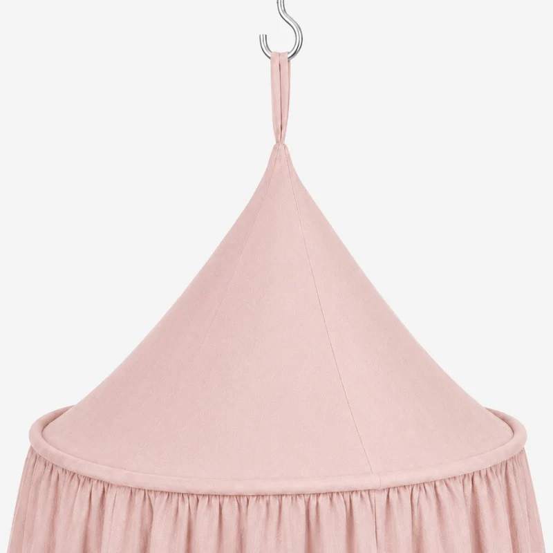 DERYAN Baby Moskitonetz Vintage 245cm - Moskitonetz für Kinder - Baldachin Pale Pink