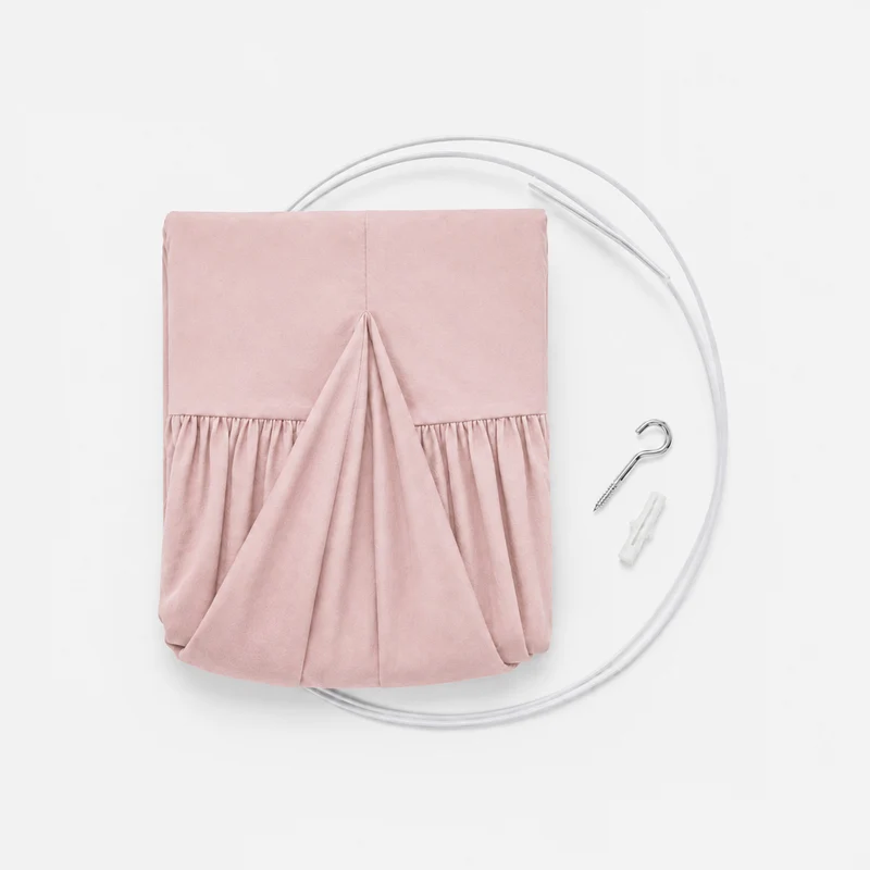 DERYAN Baby Moskitonetz Vintage 245cm - Moskitonetz für Kinder - Baldachin Pale Pink
