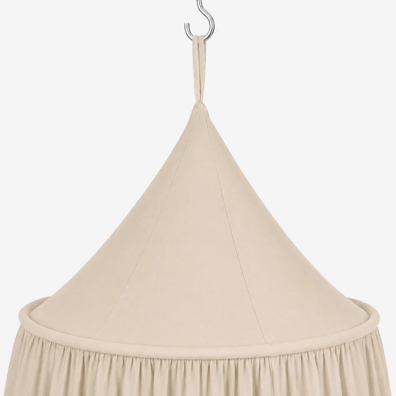 DERYAN Baby Moskitonetz Vintage 245cm - Moskitonetz für Kinder - Baldachin Nougat