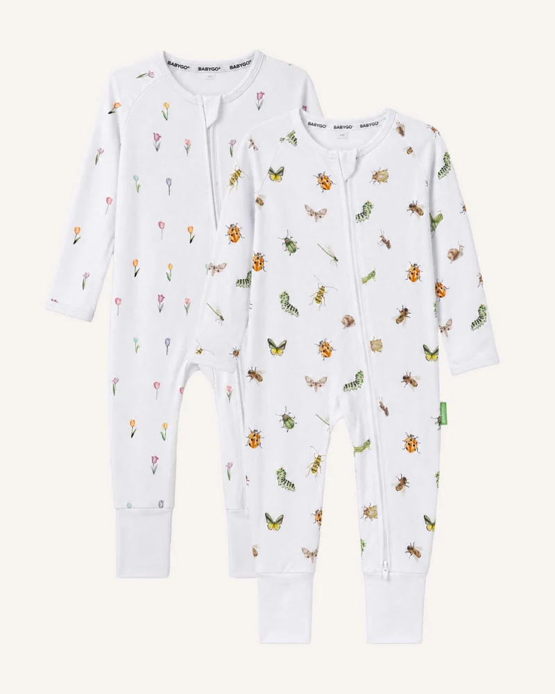 BABYGO® Schlafanzug mit Reißverschluss | 2er-Pack