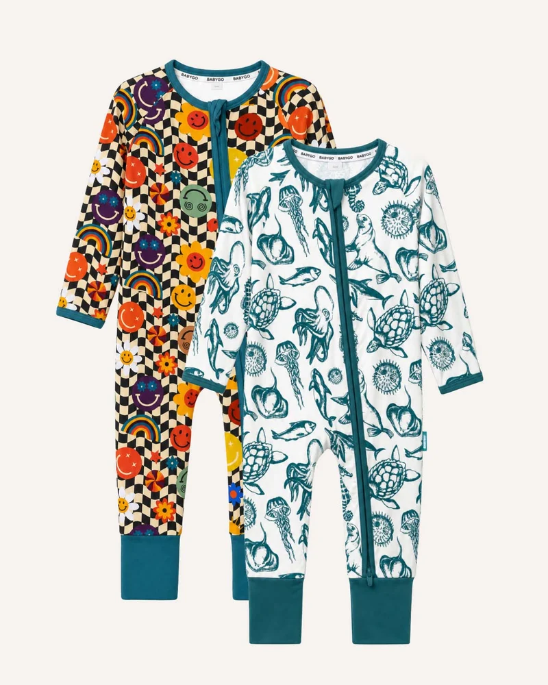 BABYGO® Schlafanzug mit Reißverschluss | 2er-Pack