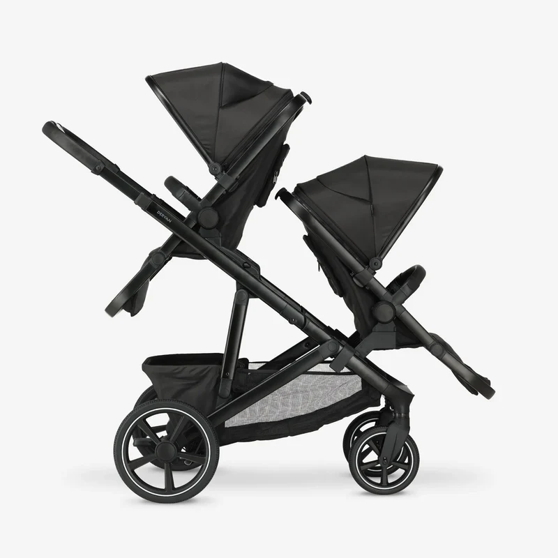 Evy² Duo Kinderwagen Schwarz, zweisitzig