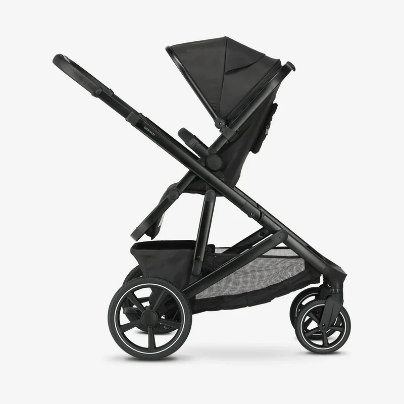 Evy² Duo Kinderwagen Schwarz, zweisitzig