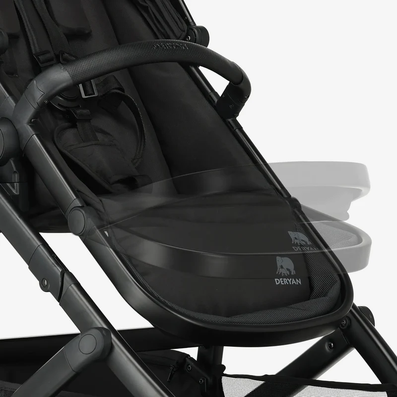 Evy² Duo Kinderwagen Schwarz, zweisitzig