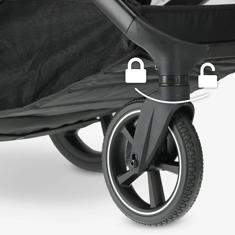 Evy² Duo Kinderwagen Schwarz, zweisitzig