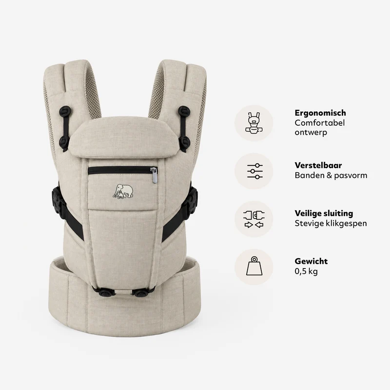 Deryan Ergonomische Babytrage - Bauchtrage 4-in-1 - Creme