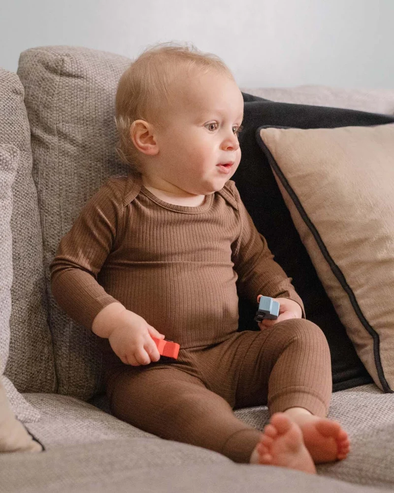 BABYGO® Mocha Langer Rippstrick-Body & Leggings