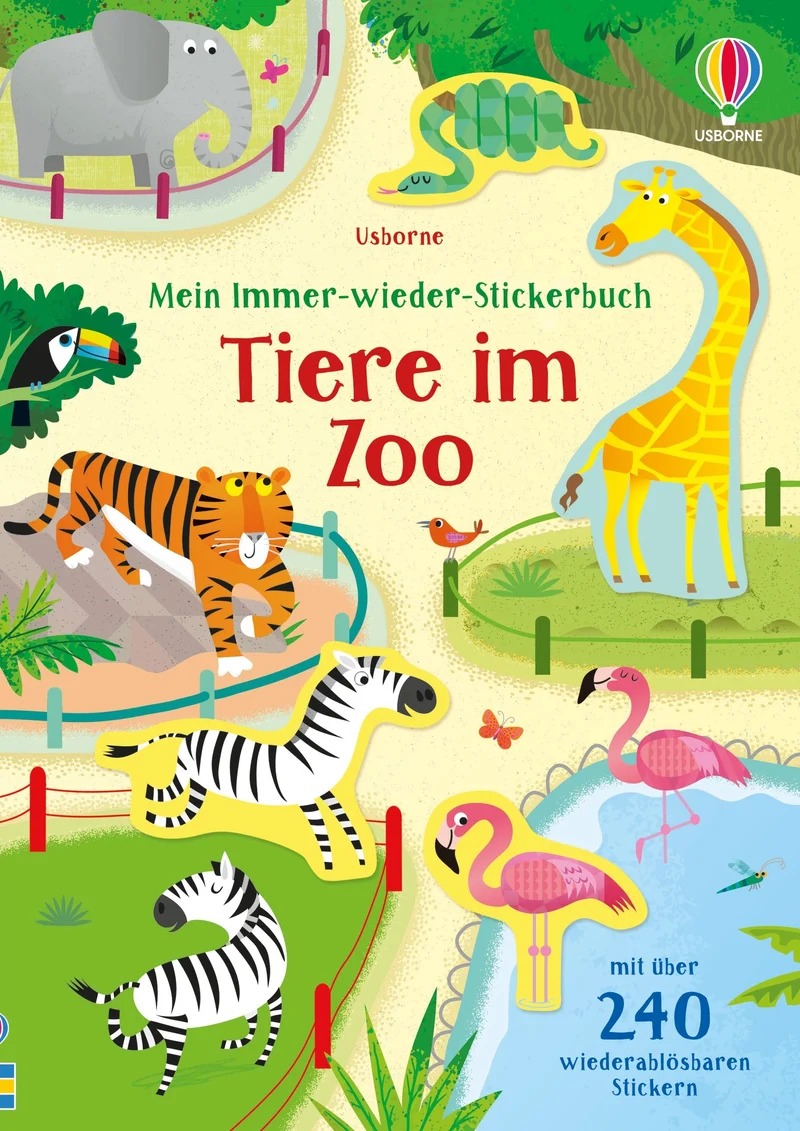 Usborne Kinder Stickerbuch: Tiere im Zoo