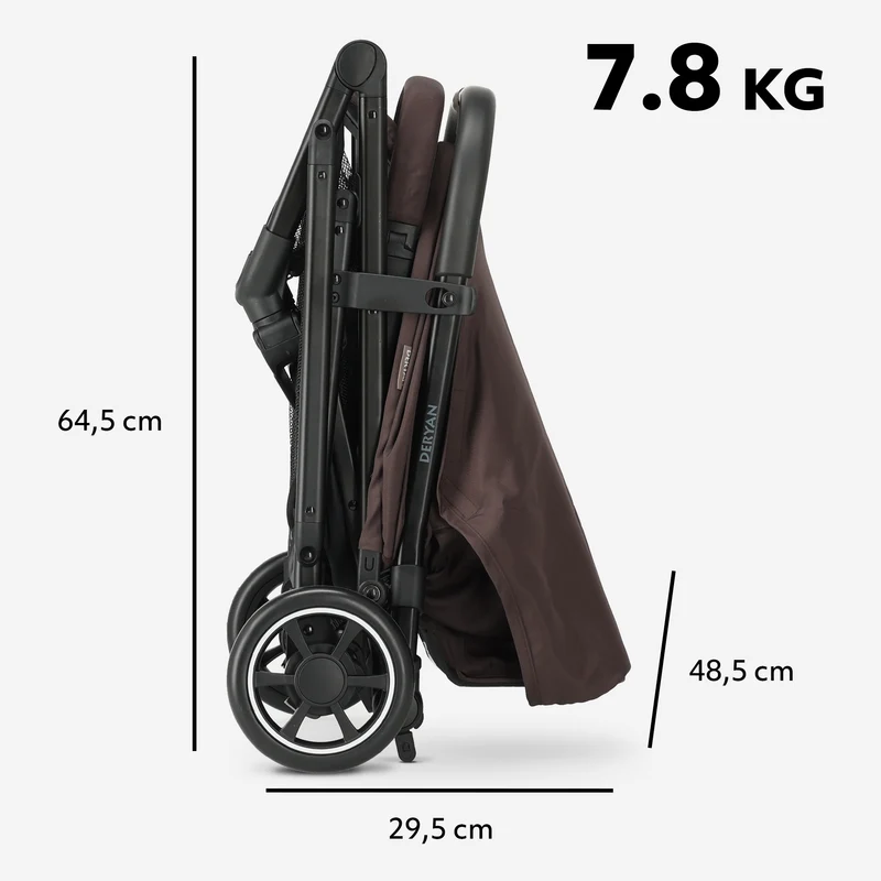 Luxuriöser Easy² Leichtbau-Kinderwagen – Schokoladenbraun