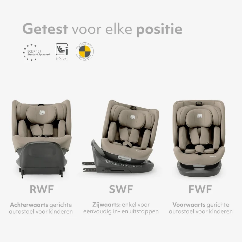Cassie Luxe i-Size-Autokindersitz 40–150 cm, Isofix, 360° – Truffle Nougat