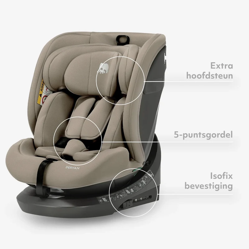 Cassie Luxe i-Size-Autokindersitz 40–150 cm, Isofix, 360° – Truffle Nougat