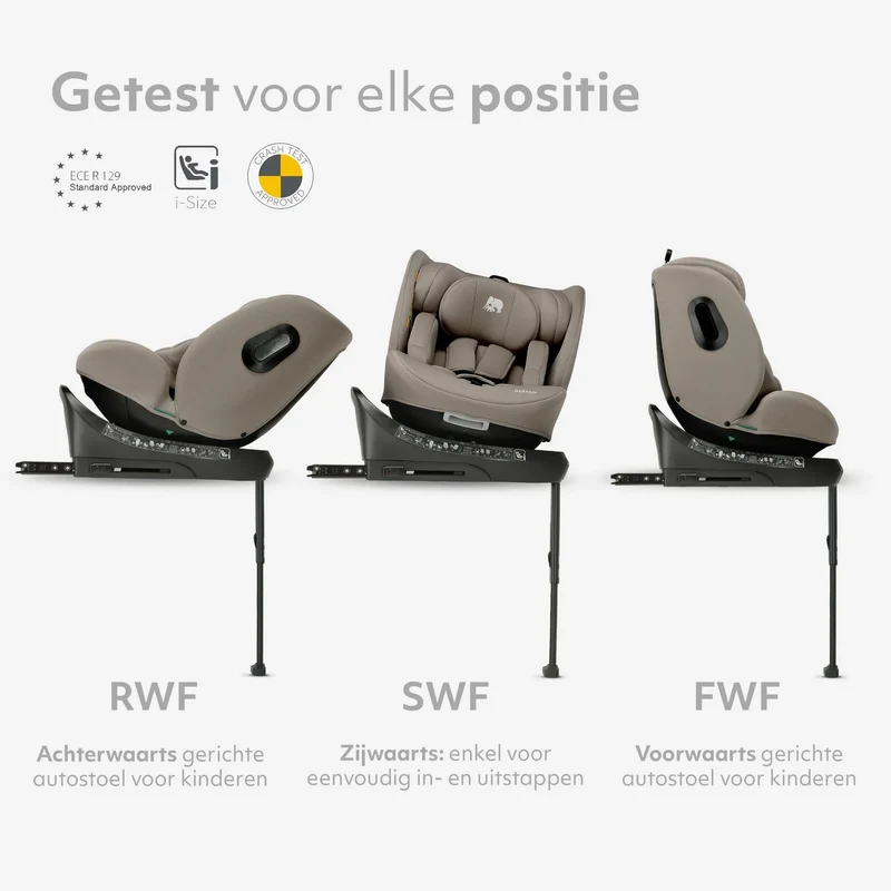 Carly Luxe i-Size-Autokindersitz 0–36 kg, Isofix, 360° – Truffle Nougat