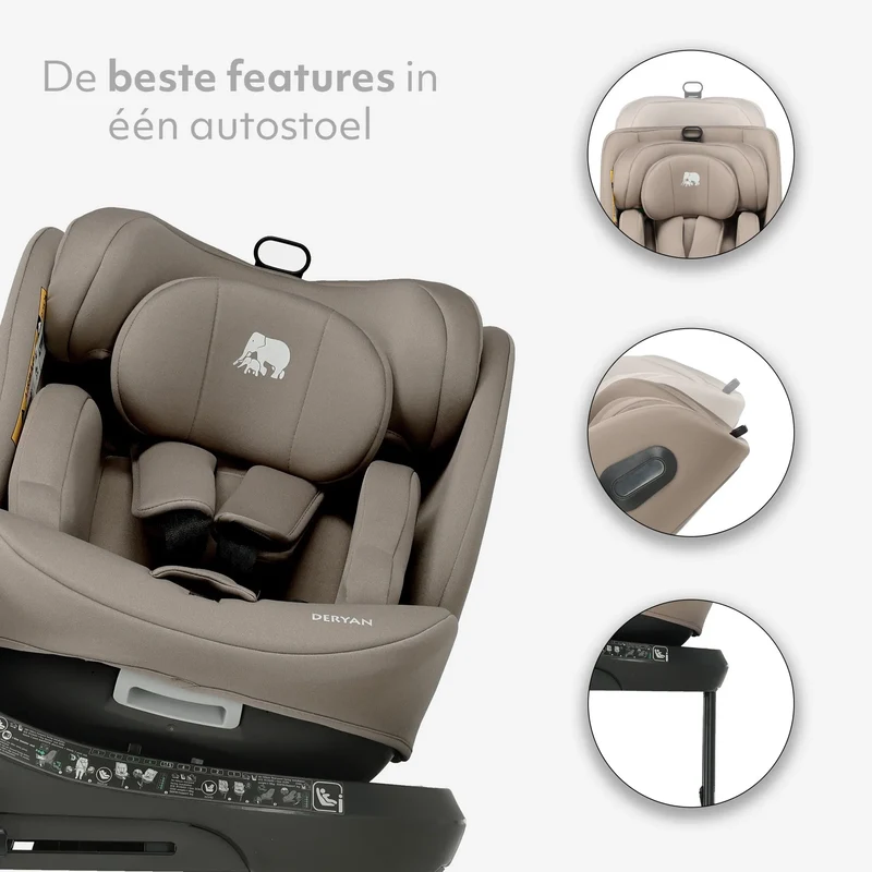Carly Luxe i-Size-Autokindersitz 0–36 kg, Isofix, 360° – Truffle Nougat