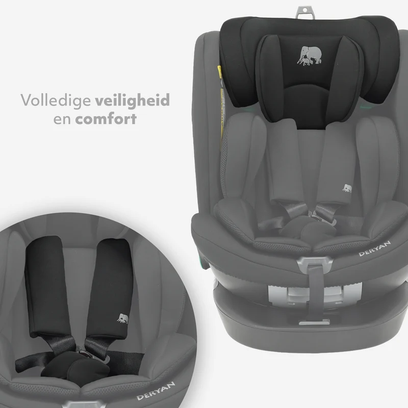 Colin Luxe i-Size-Autokindersitz 0–36 kg, Isofix, 360° – Schwarz