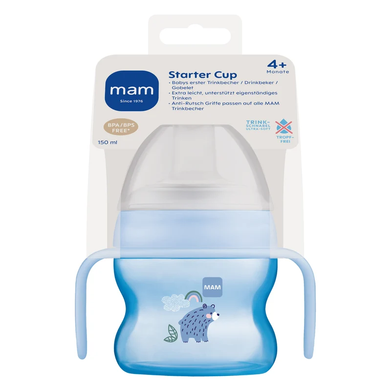 MAM Starter Cup Trinklernflasche Kinderflasche 150ml 4m+ mit Griffen