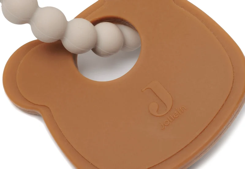 Jollein Baby Beißring Silikon Teddy Bear Schlüsselbund