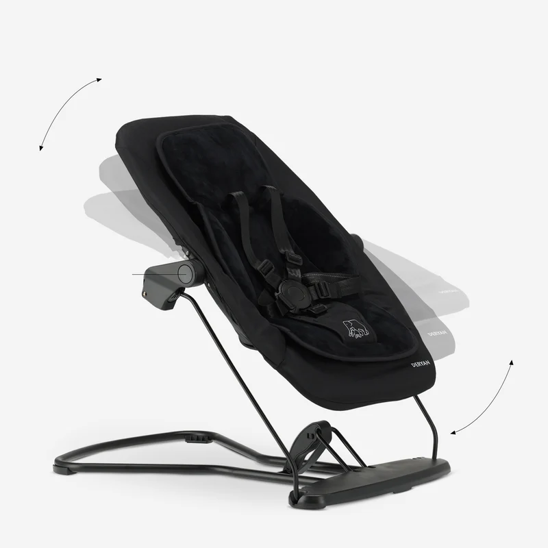 Curve Kinderstuhl-Set mit Wippstuhl und Sitzkissen – Schwarz