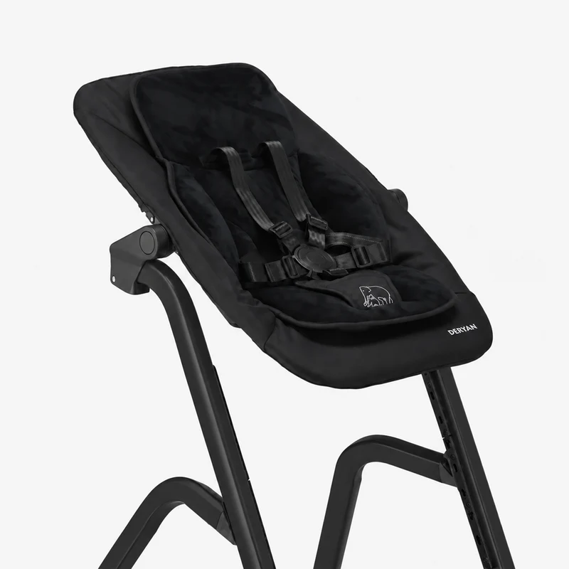 Curve Kinderstuhl-Set mit Wippstuhl und Sitzkissen – Schwarz