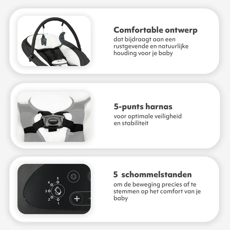 Elektrischer Schaukelstuhl Schwarz