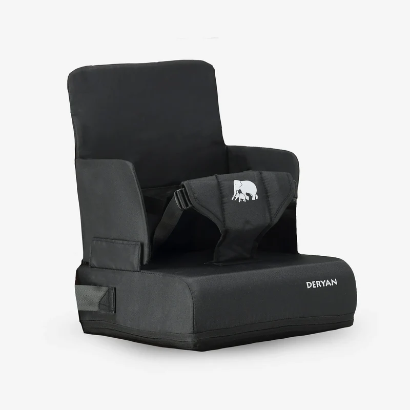 Travel Booster Seat - Inklusive Befestigungsgurt Schwarz