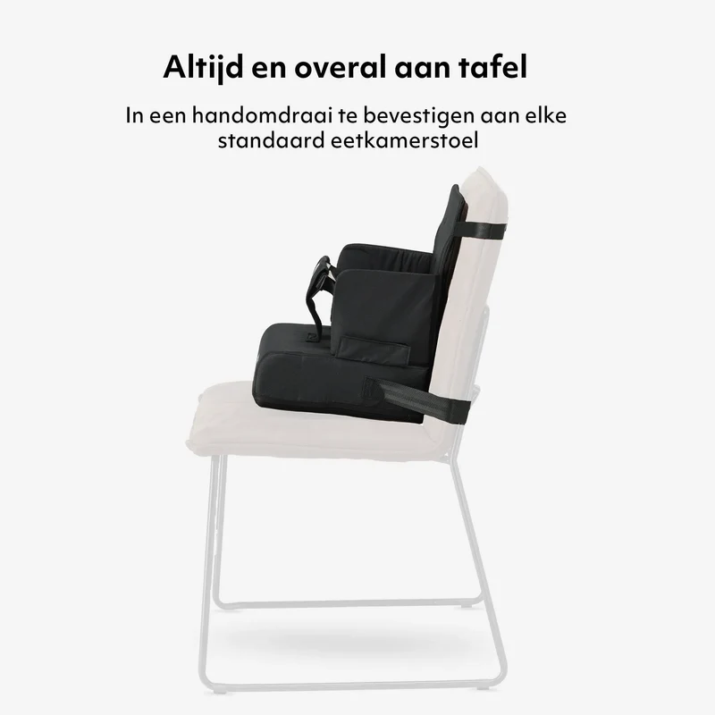 Travel Booster Seat - Inklusive Befestigungsgurt Schwarz