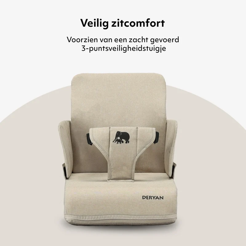 Travel Booster Seat - Inklusive Befestigungsgurt Nougat