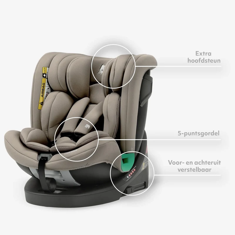 Colin Luxe i-Size-Autokindersitz 40–150 cm, Isofix, 360° – Truffle Nougat