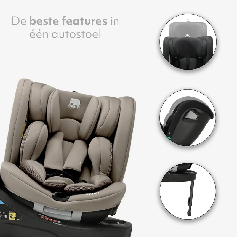 Chase Luxe i-Size-Autokindersitz 40–150 cm, Isofix, 360° – Truffle Nougat