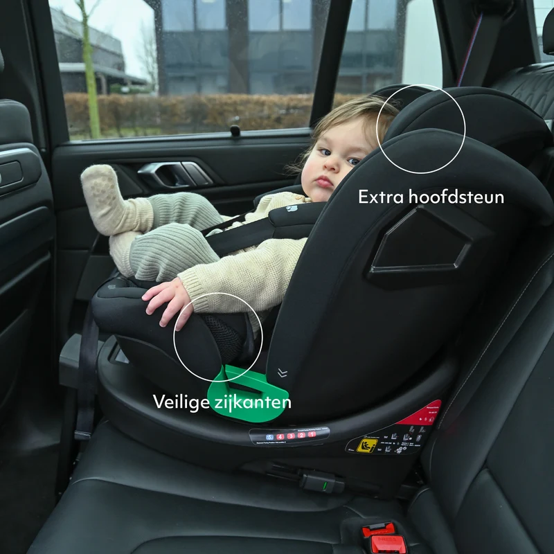 Chase Luxe i-Size-Autokindersitz 0–36 kg, Isofix, 360° – Schwarz