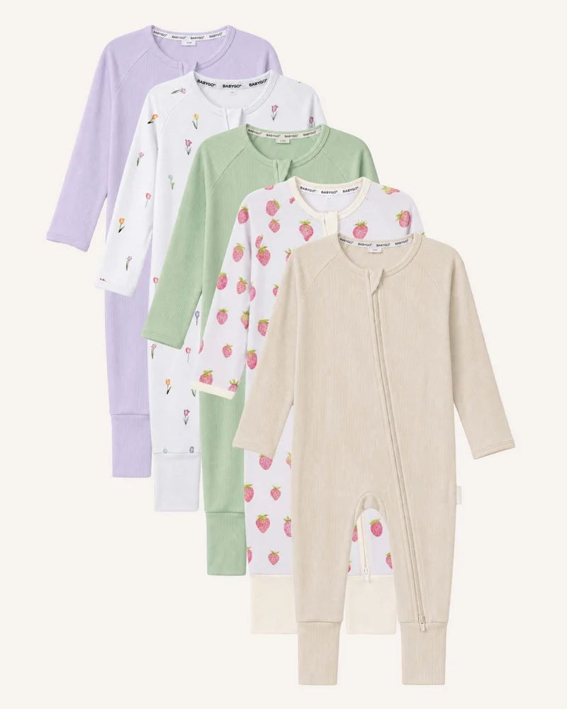 BABYGO® Schlafanzug mit Reißverschluss | 5er-Pack | Sommerkollektion
