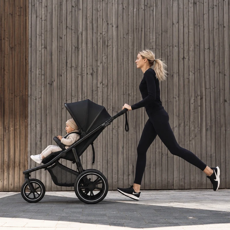Deryan Luxuriöser Bolt Laufkinderwagen Schwarz